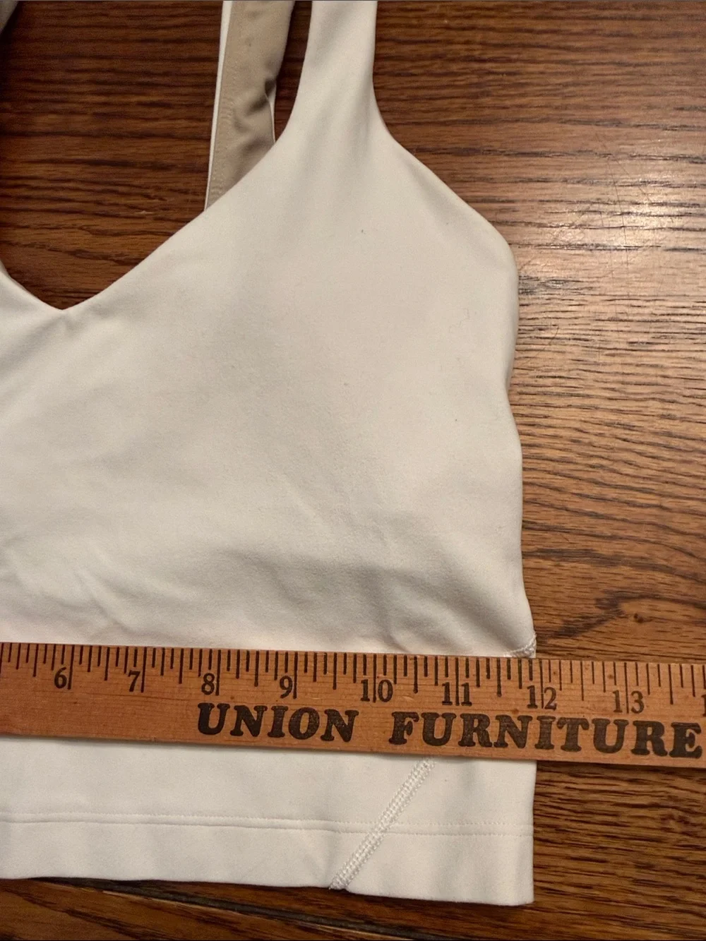 Lululemon White Longline Sports Bra Built In Cups V Neck Racerback